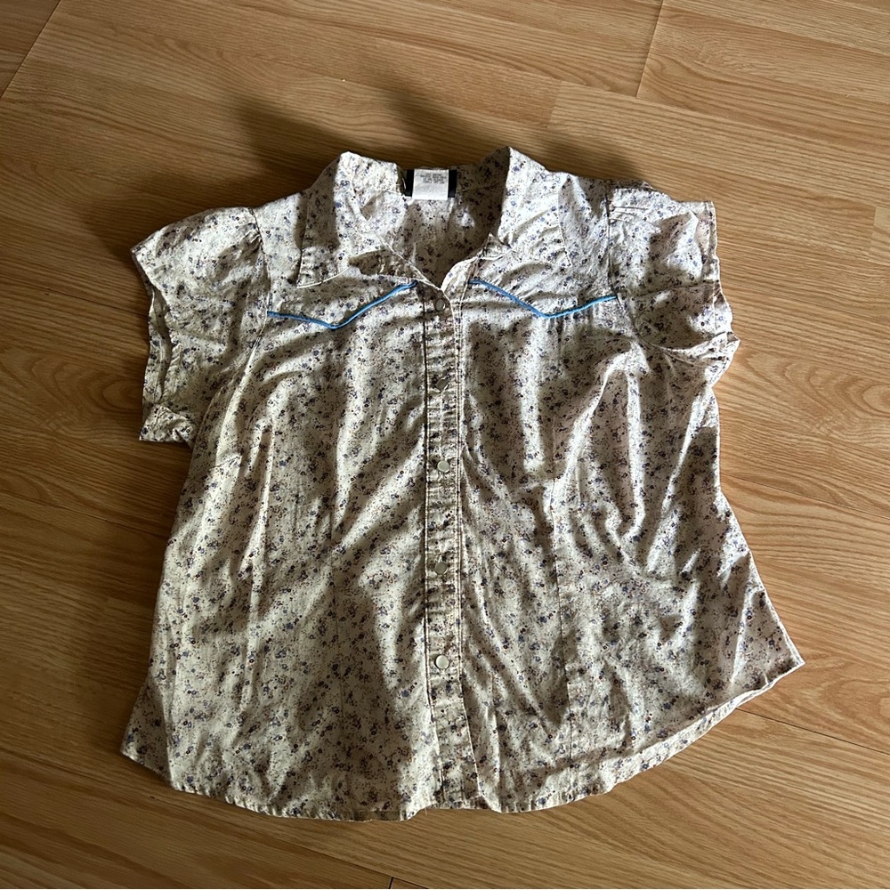 Vintage Torrid Y2K Floral Button Down Blouse Size 0